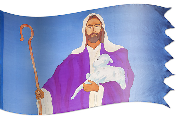 The design ‘The Good Shepherd’ in hand-crafted silk