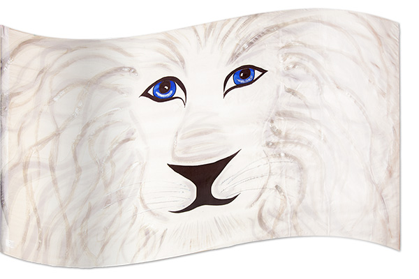 The design ‘Righteous Lion of Judah’ in hand-crafted silk