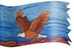 Hand painted silk: Eagle - Ascending Design