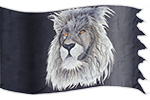 Lion of Judah Our Defence Silk worship, warfare & ministry banner design